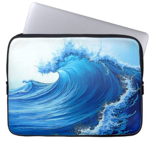 Housse Pour Ordinateur Portable Serene Blue Wave Splashes