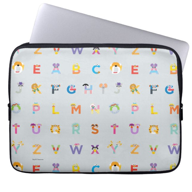 Housse Pour Ordinateur Portable Sesame Street | Lettres de l'alphabet (Devant)