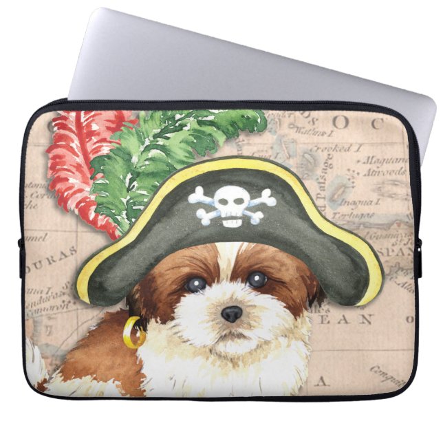 Housse Pour Ordinateur Portable Shih Tzu Pirate (Devant)