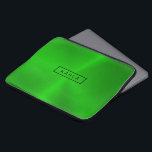 Housse Pour Ordinateur Portable Shiny polished green metallic background<br><div class="desc">Elegant modern green tones polished metallic texture print. Optional monogram.</div>