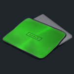 Housse Pour Ordinateur Portable Shiny polished green metallic background<br><div class="desc">Elegant modern green tones polished metallic texture print. Optional monogram.</div>