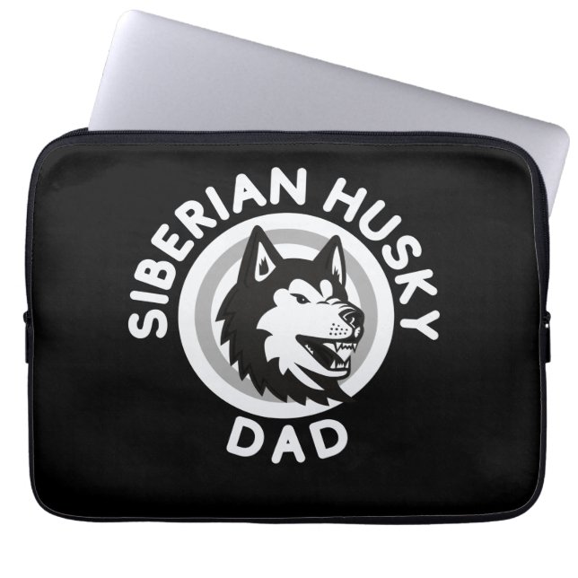 Housse Pour Ordinateur Portable Sibérien Husky Papa, Chien Papa Cadeau (Devant)