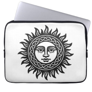 Housse Pour Ordinateur Portable Sigil du Visage Solaire – Emblème du Soleil Noir