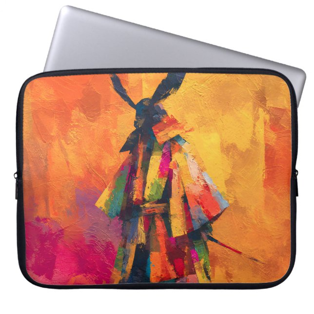 Housse Pour Ordinateur Portable Silhouette Abstraite du guerrier de Samurai (Devant)