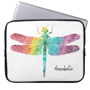 Housse Pour Ordinateur Portable Silhouette magnifique de libellule d'aquarelle