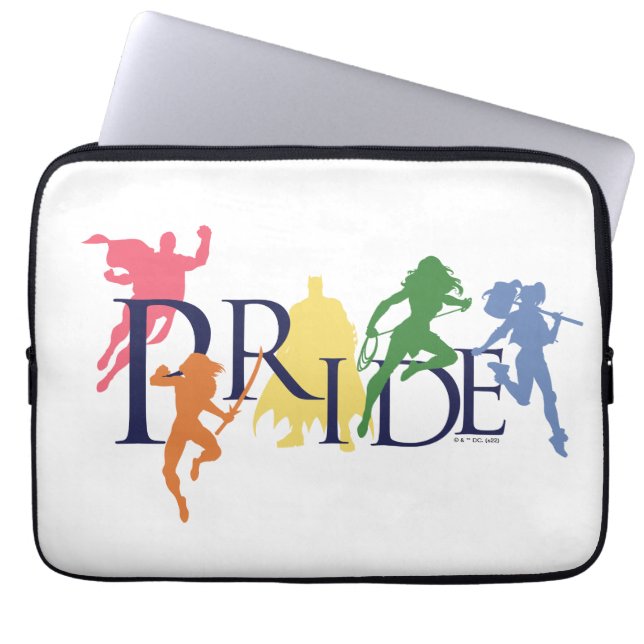 Housse Pour Ordinateur Portable Silhouettes de personnage de la Ligue de la Justic (Devant)
