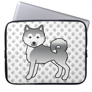 Housse Pour Ordinateur Portable Silver Alaskan Malamute mignon chien de dessin