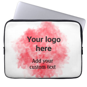 Housse Pour Ordinateur Portable Simple aquarelle rouge ajoutez votre logo texte pe