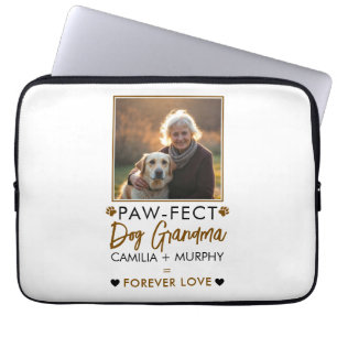 Housse Pour Ordinateur Portable Simple Brown & noir Texte Chien Grandma Photo