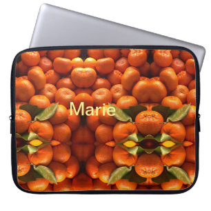 Housse Pour Ordinateur Portable Simple fruit orange ajouter un nom personnalisé mi
