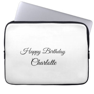 Housse Pour Ordinateur Portable SIMPLE MINIMAL.CUTIE AJOUTER NOM BÉBÉ joyeux anniv