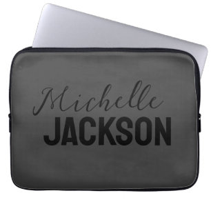 Housse Pour Ordinateur Portable Simple minimaliste Moderne Votre Nom Message