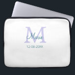 Housse Pour Ordinateur Portable simple minimum ajouter nom monogramme violet vert<br><div class="desc">belle conception</div>