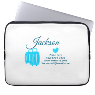 Housse Pour Ordinateur Portable Simple minimum ajouter votre nom texte place ville