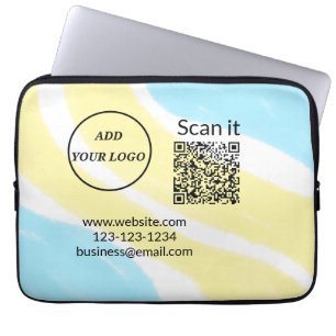 Housse Pour Ordinateur Portable Simple minimum q r code ajouter logo code d'analys