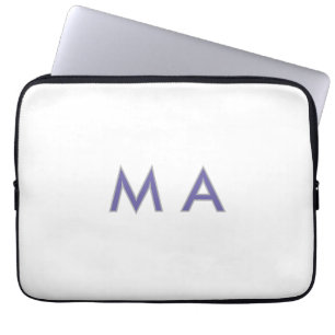 Housse Pour Ordinateur Portable Simple monogramme violet gris ajoutez votre nom mo