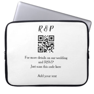 Housse Pour Ordinateur Portable site web de mariage rsvp q r code ajouter nom text
