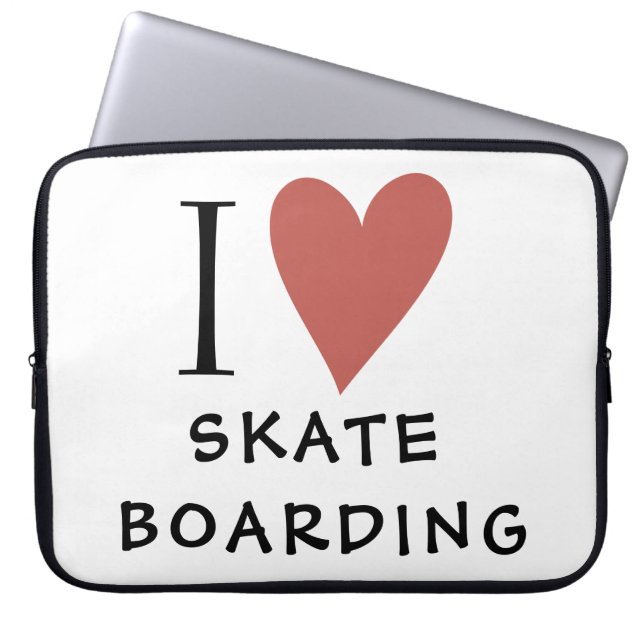 Housse Pour Ordinateur Portable Skateboard Red Heart (Devant)
