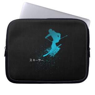 Housse Pour Ordinateur Portable Skier, Ski, Japonais