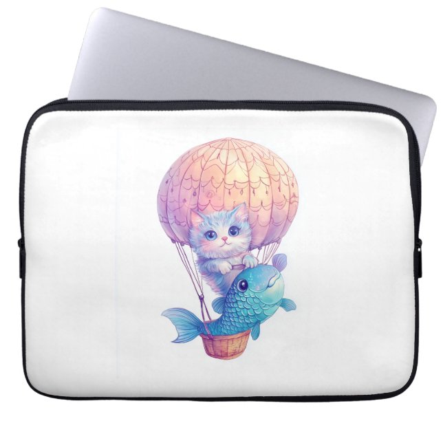 Housse Pour Ordinateur Portable Sky High Kitty - Cute Whimssic Cat Adventure (Devant)