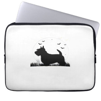 Housse Pour Ordinateur Portable Skye Terrier Dog � Halloween Moon Silhouette Class