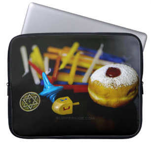 Housse Pour Ordinateur Portable SlipperyJoe nature morte symbolique de Hanukkah fê