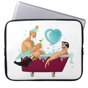 Housse Pour Ordinateur Portable SlipperyJoe's deux gays hommes aiment la baignoire