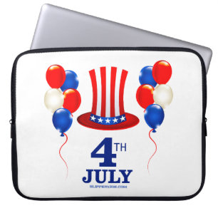 Housse Pour Ordinateur Portable SlipperyJoe's fête d'indépendance du 4 juillet cla