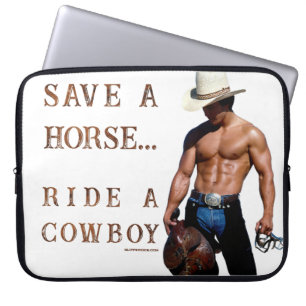 Housse Pour Ordinateur Portable SlipperyJoe's sauve cheval monter chapeau de cowbo