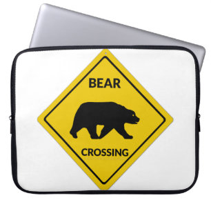 Housse Pour Ordinateur Portable SlipperySignal de passage de l'ours de Joe silhoue