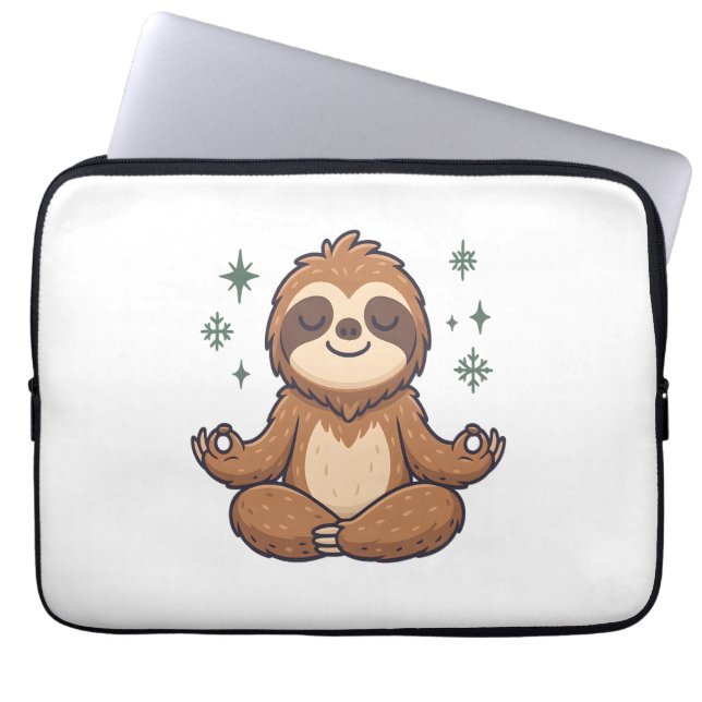Housse Pour Ordinateur Portable Sloth en dessin portant Noël (Devant)