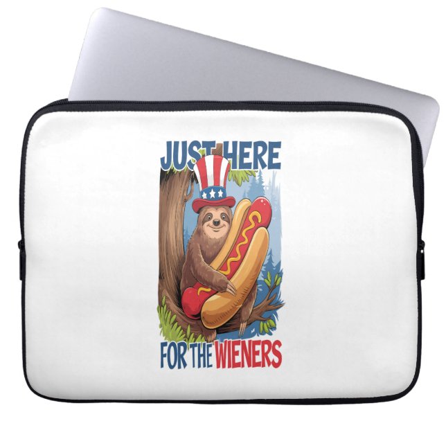 Housse Pour Ordinateur Portable Sloth Hot Dog 4 juillet BBQ (Devant)