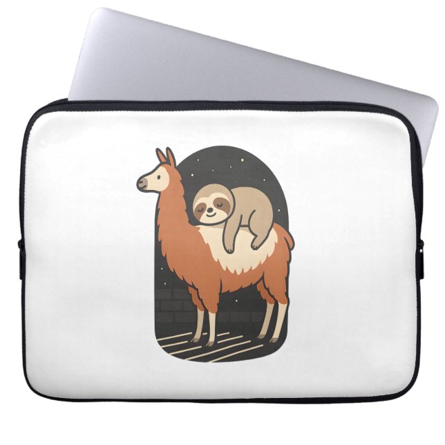 Housse Pour Ordinateur Portable Sloth Riding Llama (Devant)