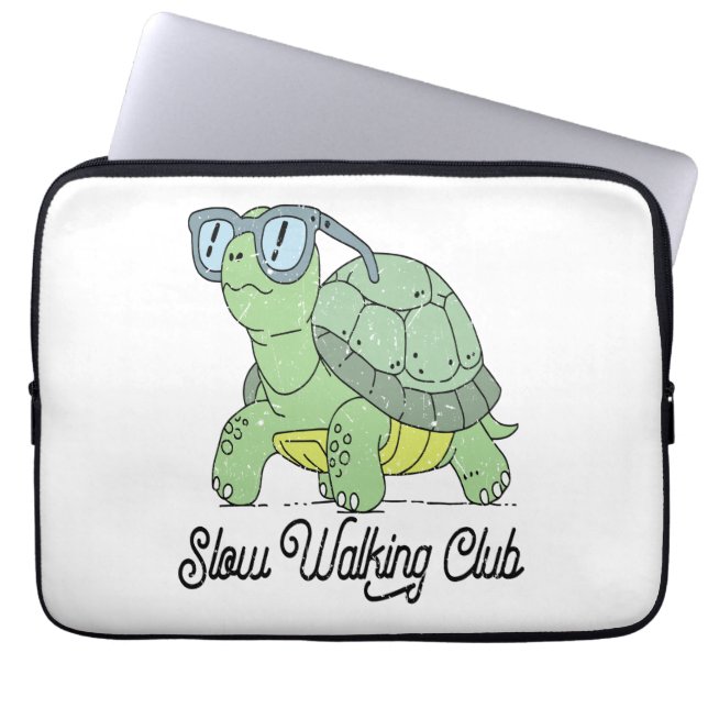 Housse Pour Ordinateur Portable Slow Walking Club Cute Funny Turtle (Devant)