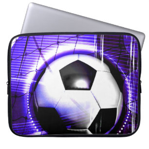 Housse Pour Ordinateur Portable Soccer bleu Personnalisez avec le nom ou le nom de