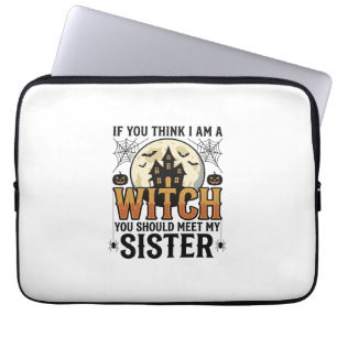 Housse Pour Ordinateur Portable Sœur Sorcière Drôle Halloween Graphique Vintage_1