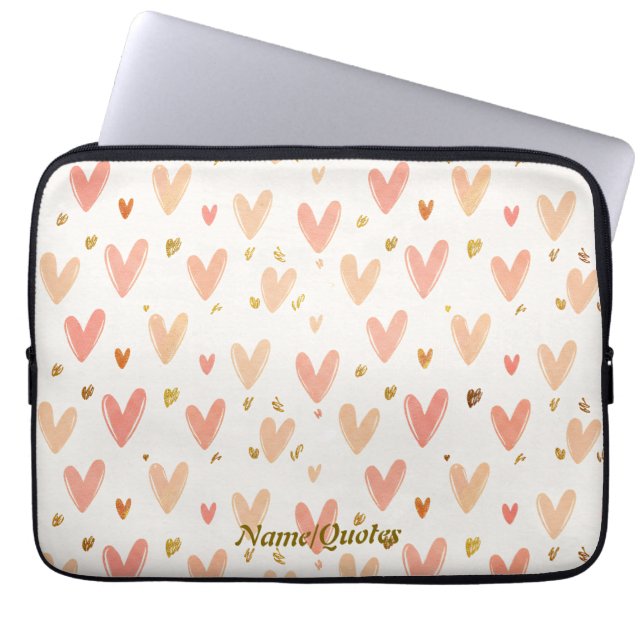 Housse Pour Ordinateur Portable Soft Pink Hearts Seamless Pattern (Devant)