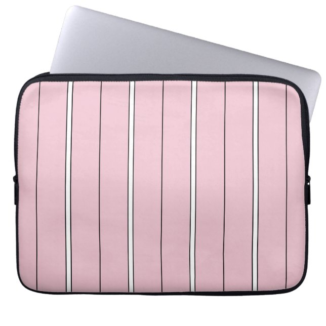 Housse Pour Ordinateur Portable Soft Pink Vertical Stripe Pattern Minimal (Devant)
