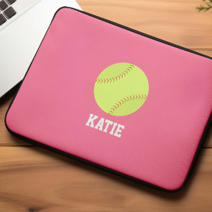 Housse Pour Ordinateur Portable Softball Personnalisé fille