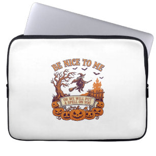 Housse Pour Ordinateur Portable Soi Nice Moi Sorcière d'Halloween Balai Citrouille