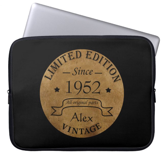 Housse Pour Ordinateur Portable Soixante-dix vintages 70e anniversaire personnalis (Devant)