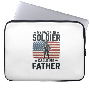 Housse Pour Ordinateur Portable Soldat Patriotique Père Chemise Vintage Vector Des