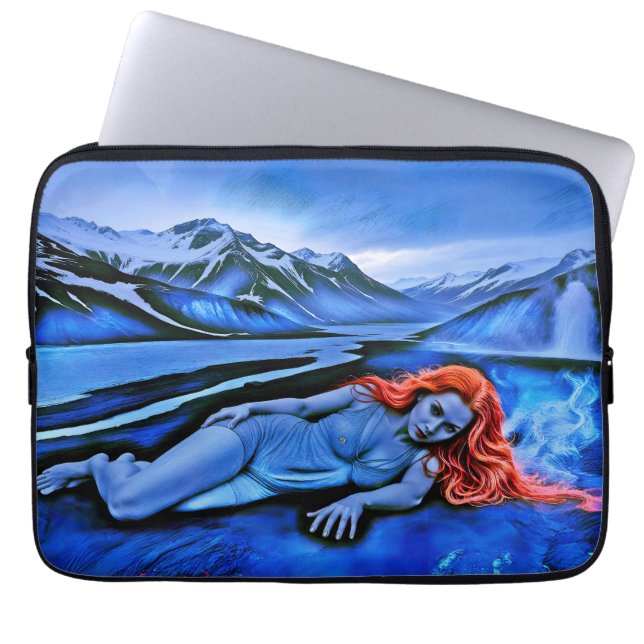 Housse Pour Ordinateur Portable "Sólvátra" - Flamme sous la glace (Devant)