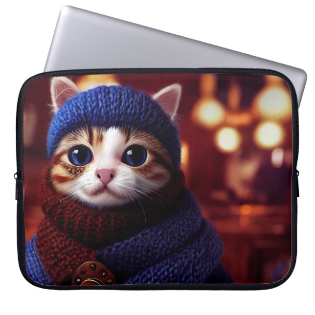 HOUSSE POUR ORDINATEUR PORTABLE SOMMEIL D'ORDINATEUR PORTABLE CAT CAFÉ (Devant)