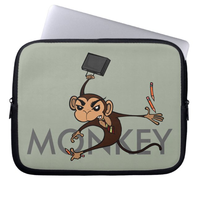 HOUSSE POUR ORDINATEUR PORTABLE SOMMEIL D'ORDINATEUR PORTABLE MONKEY (Devant)
