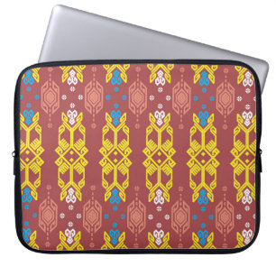 Housse Pour Ordinateur Portable Songket Tenun Geometrik Motif sans couture avec Cr