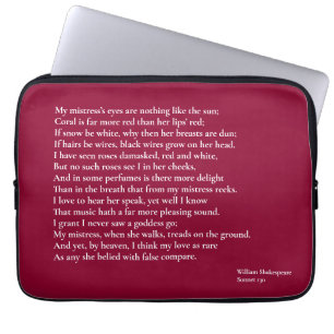 Housse Pour Ordinateur Portable Sonnet 130 Les yeux de ma maîtresse ne sont rien