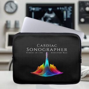 Housse Pour Ordinateur Portable Sonographe Cardiaque Colorée Ondes Ultrasoniques