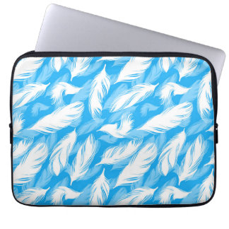 Housse Pour Ordinateur Portable Sophisticated Feather Design On A Bright Blue