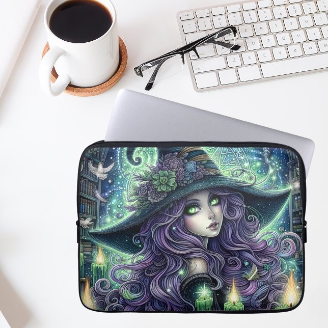Housse Pour Ordinateur Portable Sorcière Céleste Mystique (Créateur téléchargé)